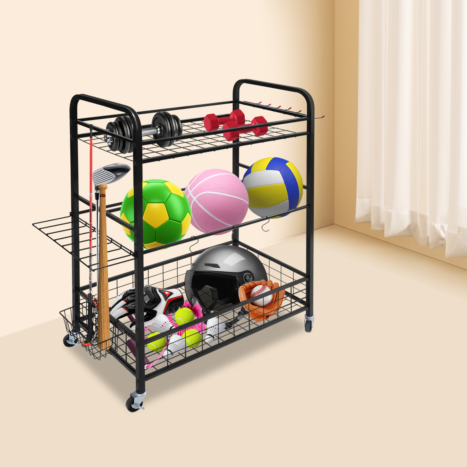 3 Tiers Storage Rack with Vers - مراجعة Sports Equipment Used وسعره