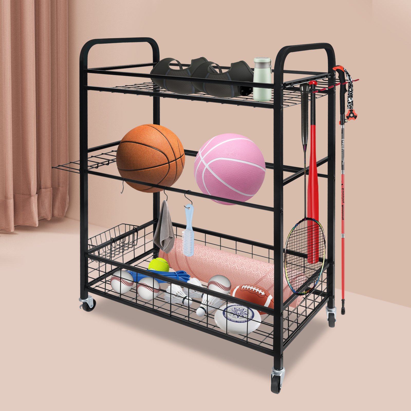 3 Tiers Storage Rack with Vers - مراجعة Sports Equipment Used وسعره