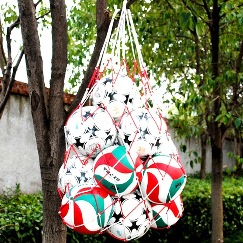 1Pc Football Net Bag Nylon Bol - مراجعة Sports Equipment For Volleyball وسعره