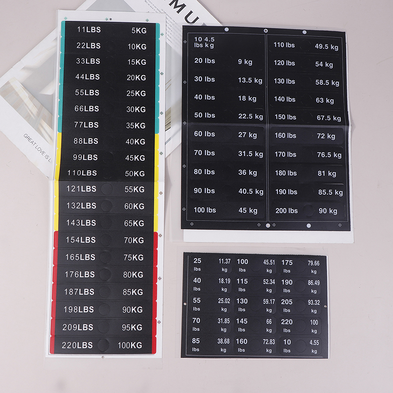 Weight Stack Labels 4.5kg To 1 - مراجعة Sports Equipment Website وسعره