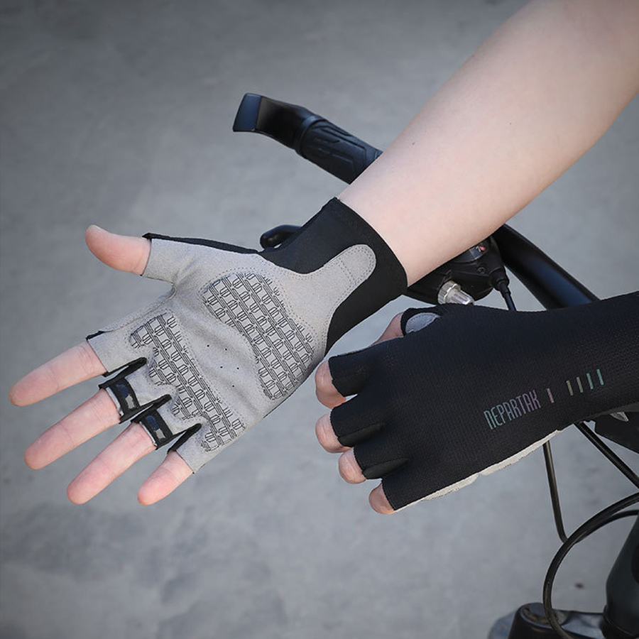 New Team cycling Gloves Half F - مراجعة Name Sports Equipment وسعره